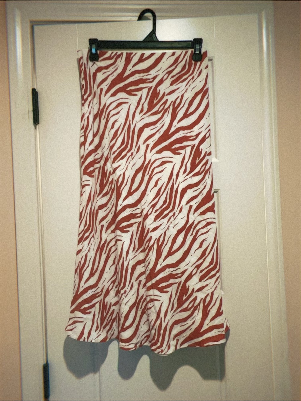 Women's Rust Zebra Print Midi Skirt